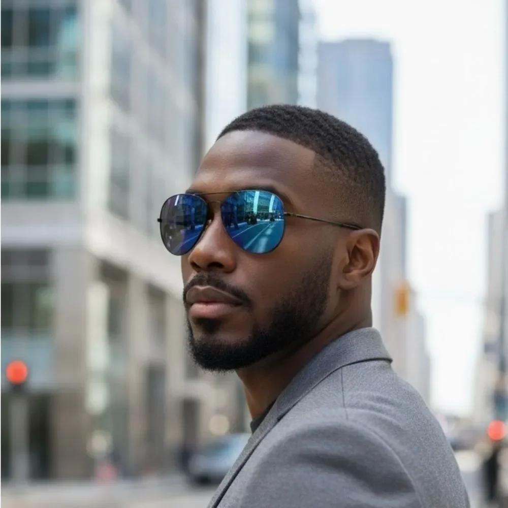 Foster Grant Polarized Aviator Sunglasses | Blue Mirror Lens | NWT